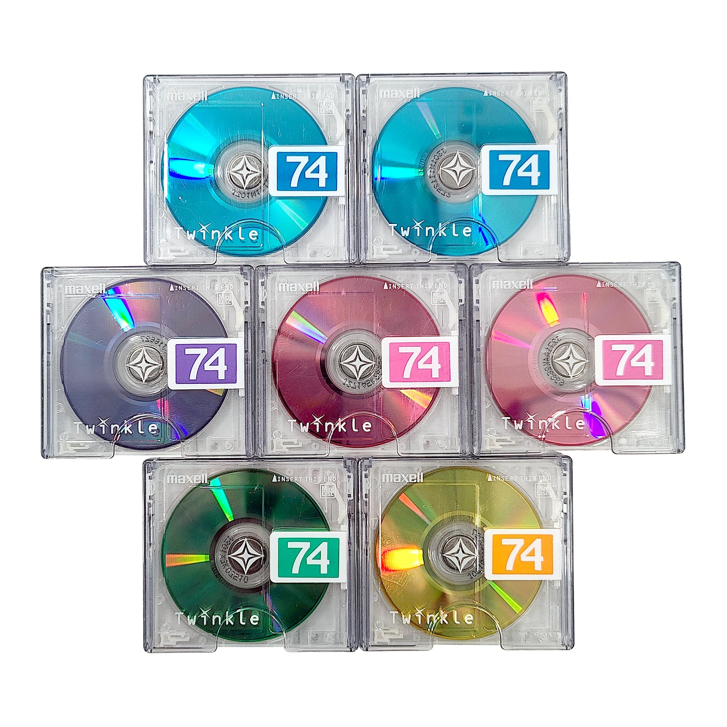 Maxell Twinkle 74 Minute MiniDisc 7 Pack