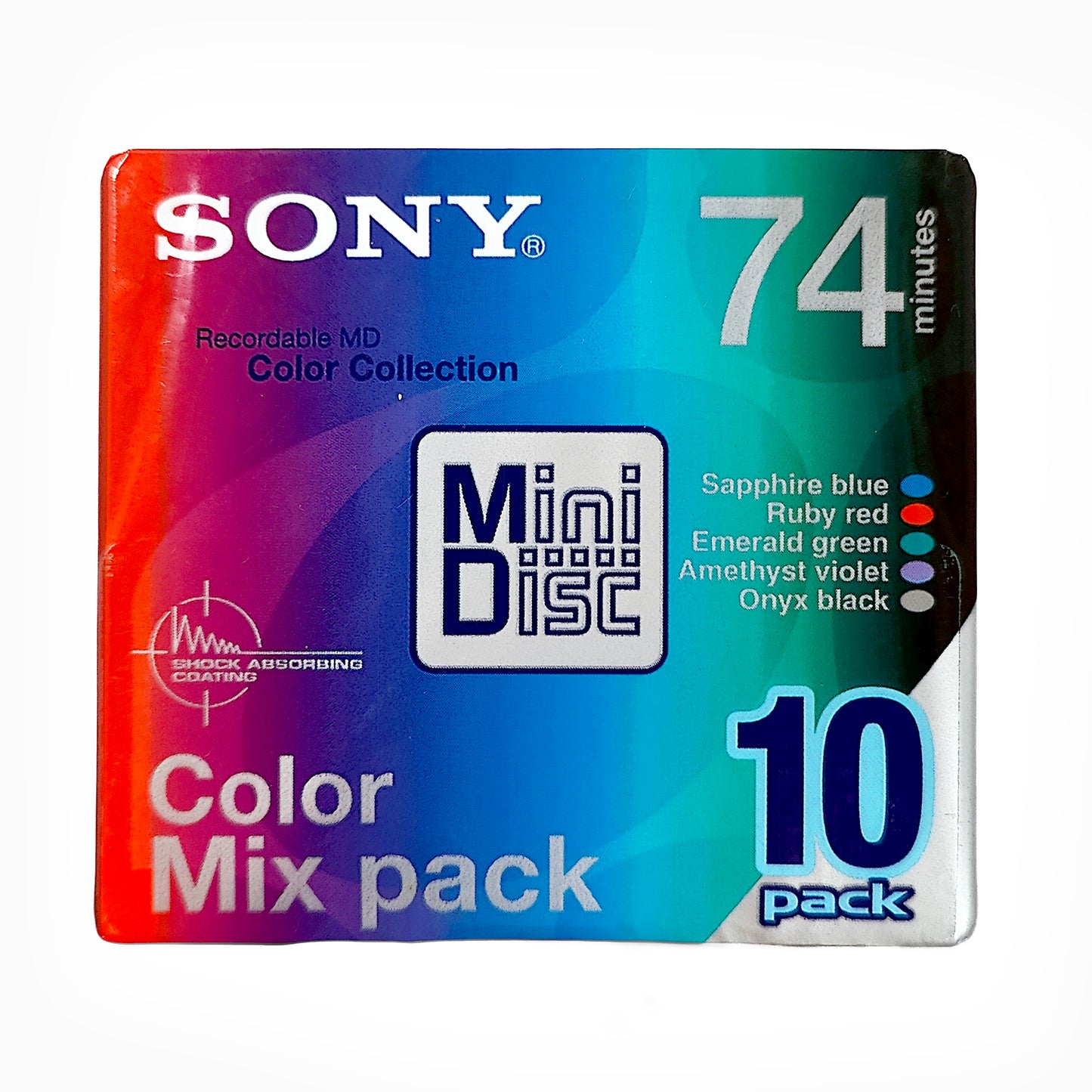 Sony Color Collection 74 Minute MiniDisc 10 Pack