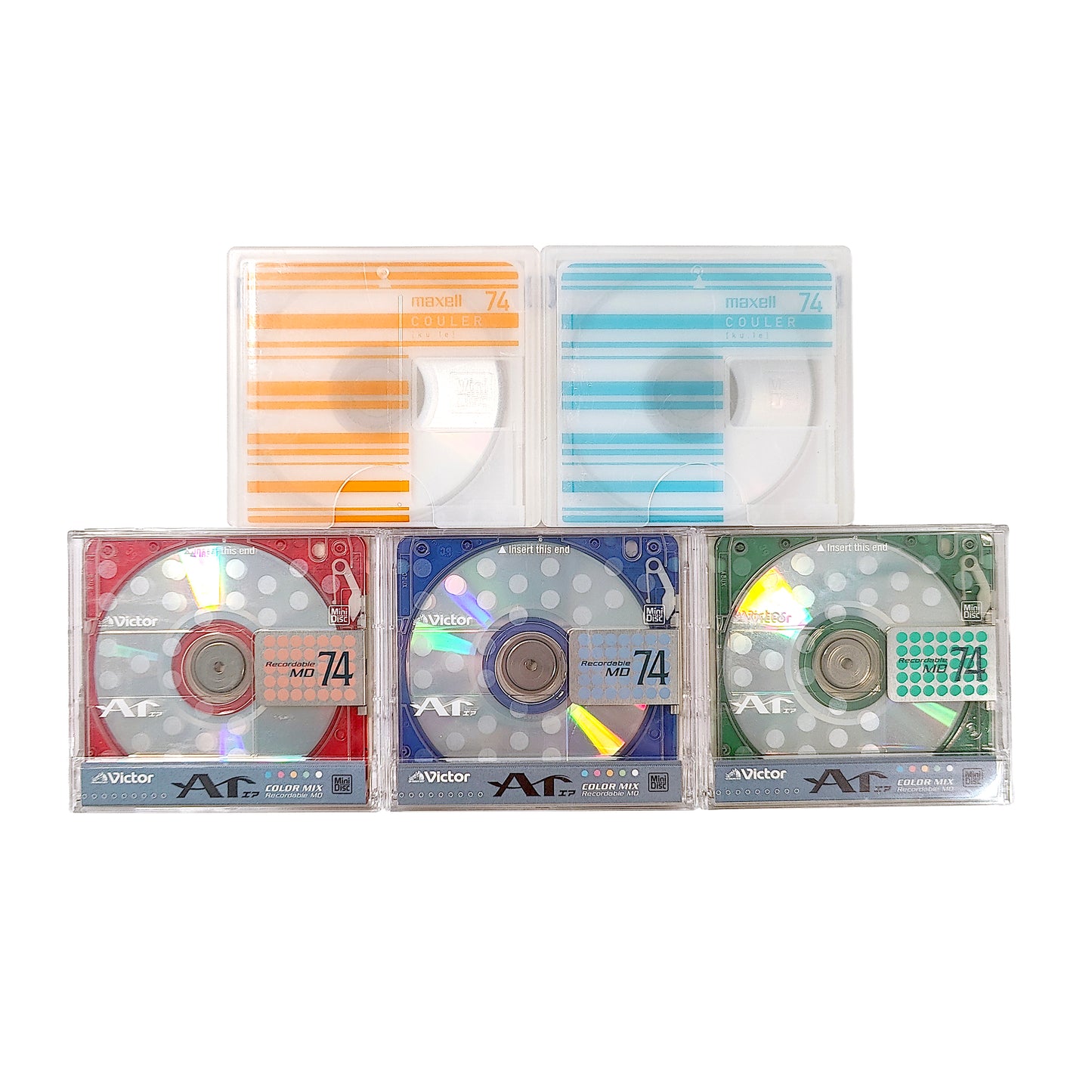 Victor & Maxell 74 Minute MiniDisc 5 Pack