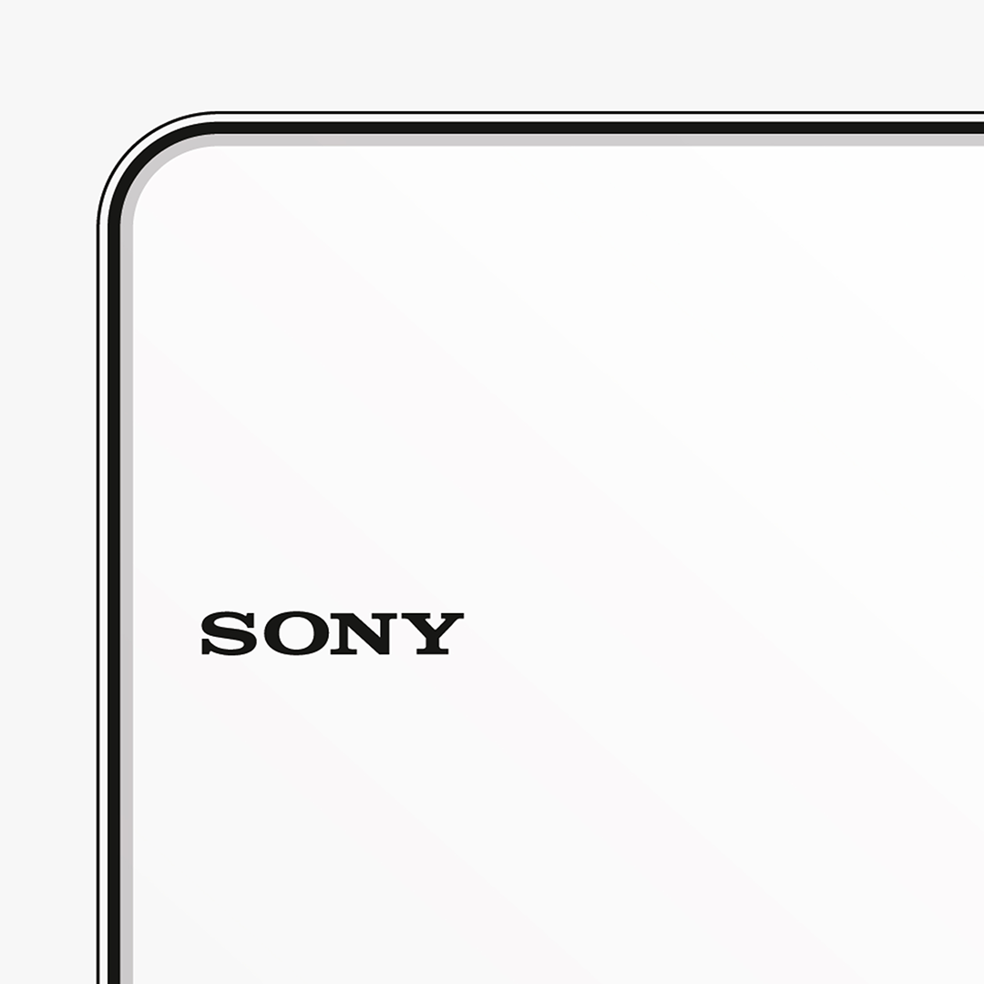 An original Sony MZ-E630 MiniDisc player poster design - a minimal illustration of Sony's iconic MZ-E630 MD player in the white colour way, on a clean light grey background.
