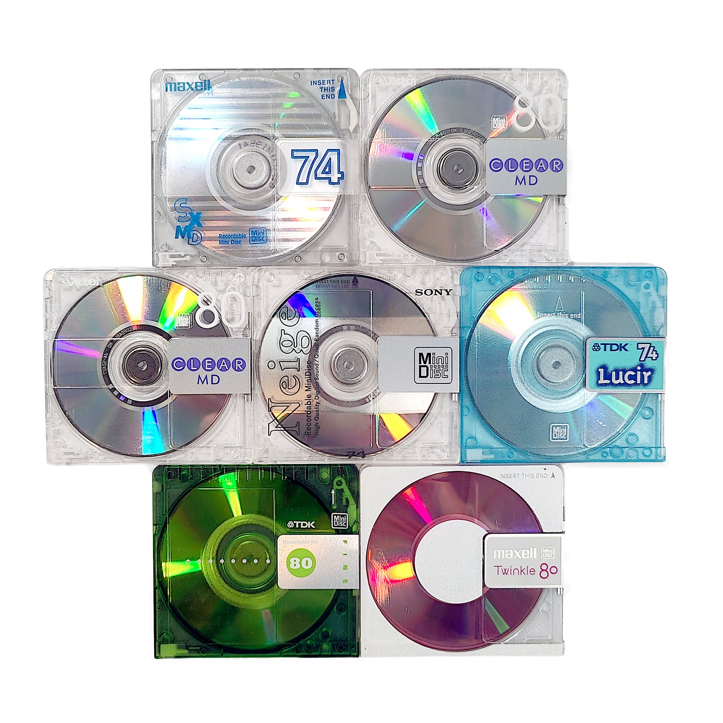 Various Brand 74 & 80 Minute MiniDisc 7 Pack
